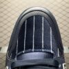 sy_no_CAA2D129AAF4D291293FFEFBFD12BF41_6 Navy Vertical-Stripe Velvet Trainer Sneakers