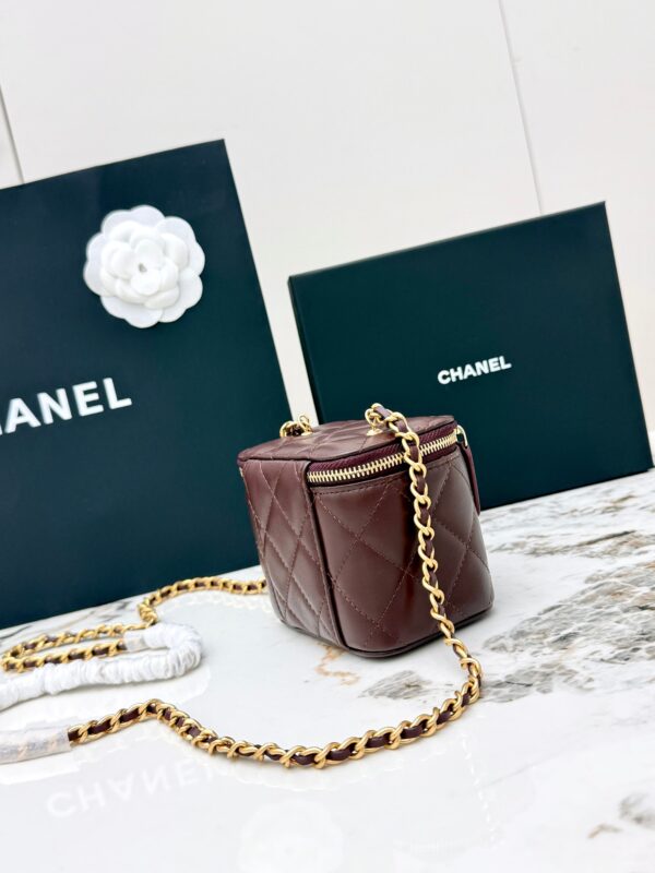 Chanel 21C Mini Vanity Bag – Lambskin Leather with Adjustable Gold Ball Chain