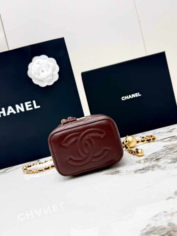Chanel 21C Mini Vanity Bag – Lambskin Leather with Adjustable Gold Ball Chain