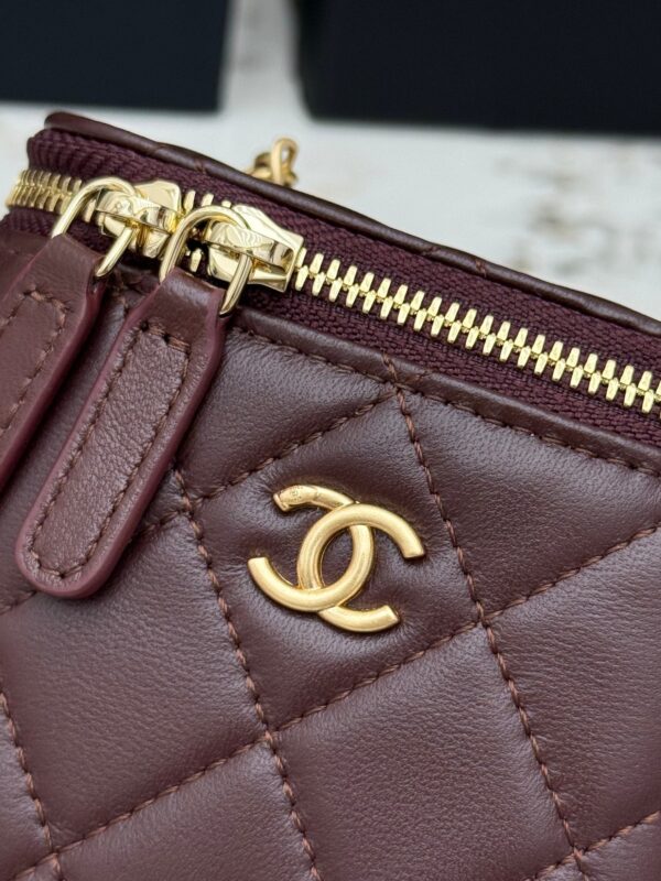 Chanel 21C Mini Vanity Bag – Lambskin Leather with Adjustable Gold Ball Chain