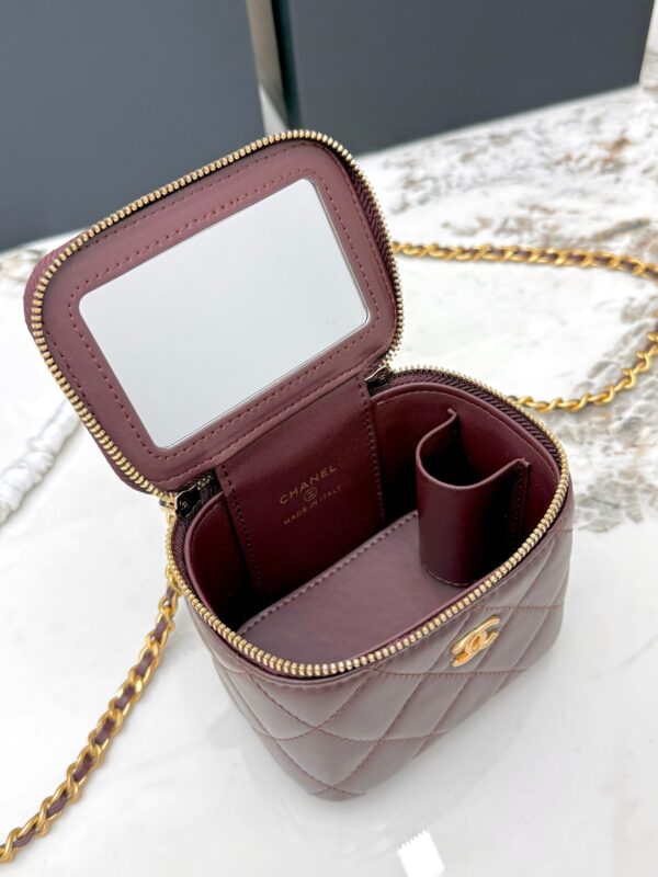 Chanel 21C Mini Vanity Bag – Lambskin Leather with Adjustable Gold Ball Chain
