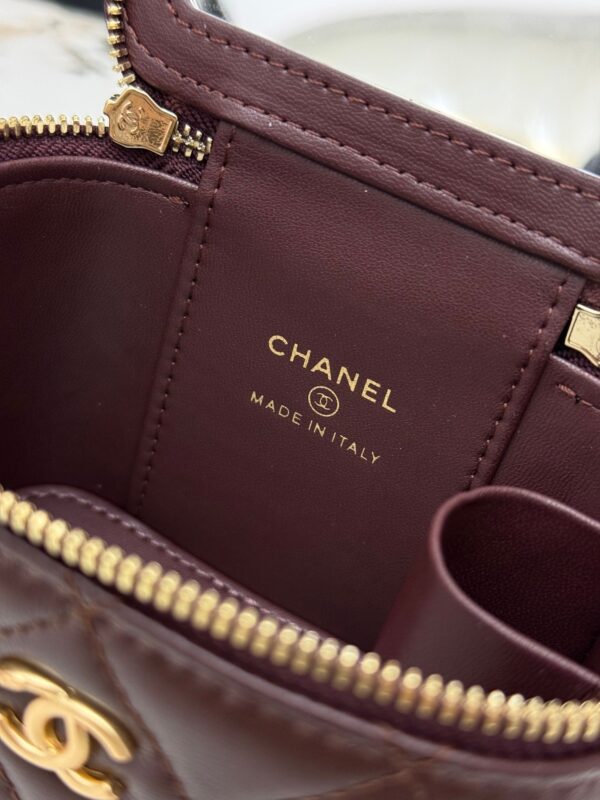 Chanel 21C Mini Vanity Bag – Lambskin Leather with Adjustable Gold Ball Chain