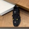 sy_no_CB49B368808A9B9629EF1EA616316D03_5 Louis Vuitton Black Knit Runner Sneaker with Multicolor Monogram Flowers