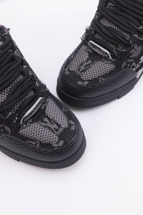 Louis Vuitton LV Skate Black Rhinestone & Frayed Denim Special Edition Sneakers