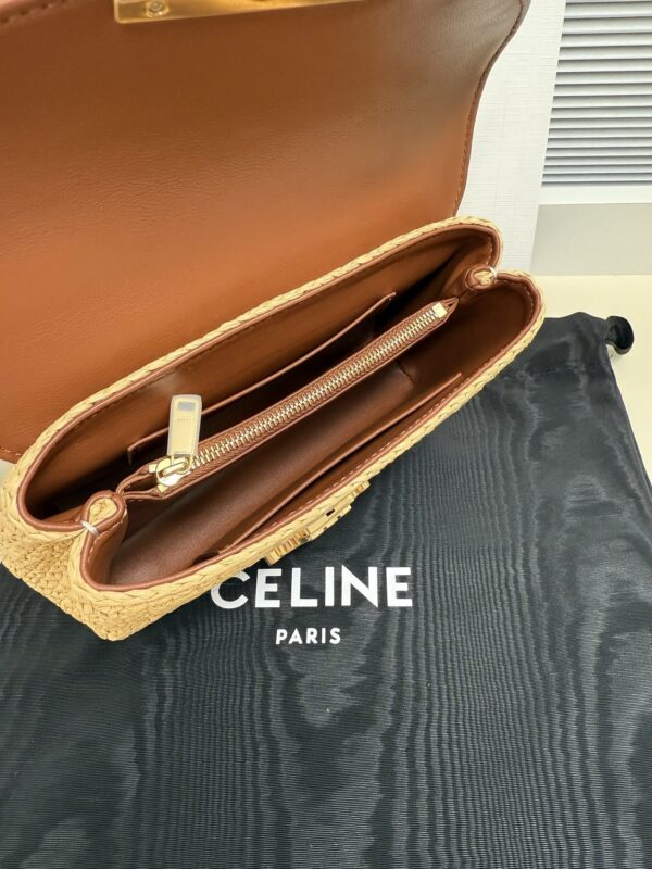sy_no_CBC496A9FCA9CA8BC7977A499B119477_7 CELINE Triomphe Kelly Raffia Handbag