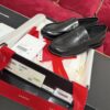 Black Shiny Calfskin Embossed Loafers