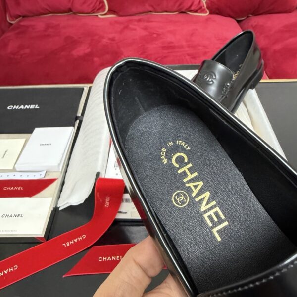 Black Shiny Calfskin Embossed Loafers