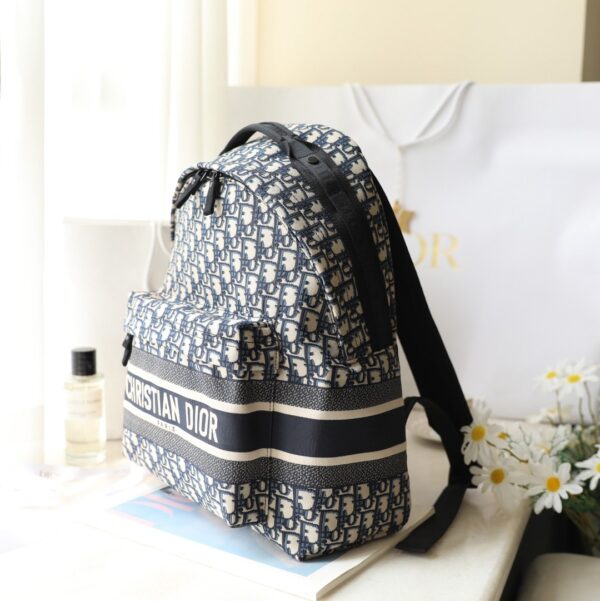 DiorTravel Oblique Embroidered Backpack – Blue