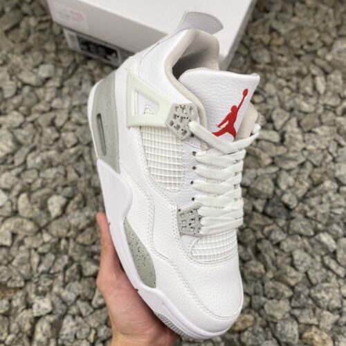 White & Grey Retro Basketball Sneakers