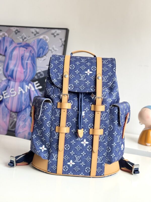 sy_no_CEFBE11D093C475D1DAB74F75B75CF24_0 Louis Vuitton Christopher MM Backpack – Monogram Flower Denim