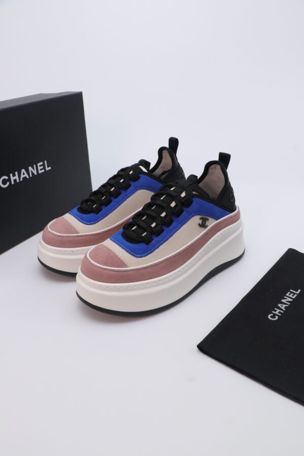 sy_no_CF36571615D991E158C9D10048523FF9_0 Dusty Pink & Royal Blue Platform Chunky Sneakers