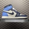 Obsidian Blue & White High-Top Retro Basketball Sneakers