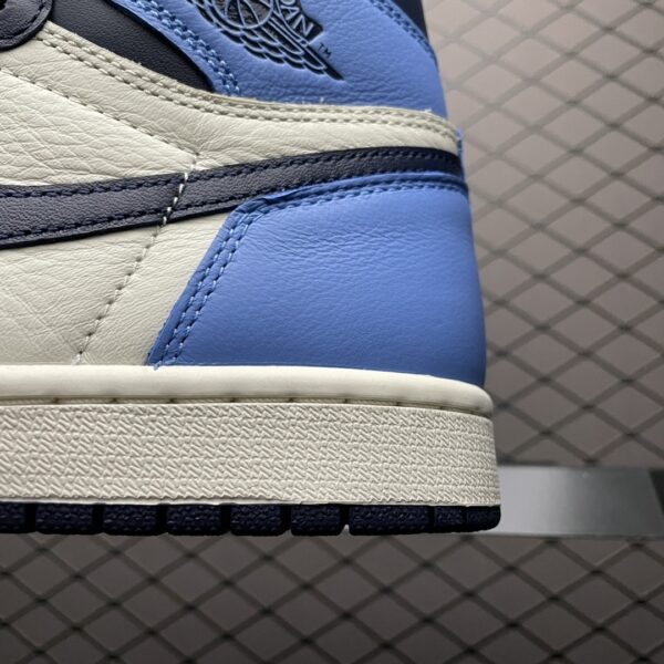 Obsidian Blue & White High-Top Retro Basketball Sneakers