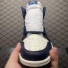 Obsidian Blue & White High-Top Retro Basketball Sneakers