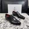 Black Venezia Leather Apron-Toe Derby Shoes