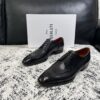 Black Venezia Leather Apron-Toe Derby Shoes