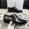 Black Venezia Leather Apron-Toe Derby Shoes