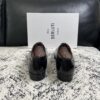 Black Venezia Leather Apron-Toe Derby Shoes