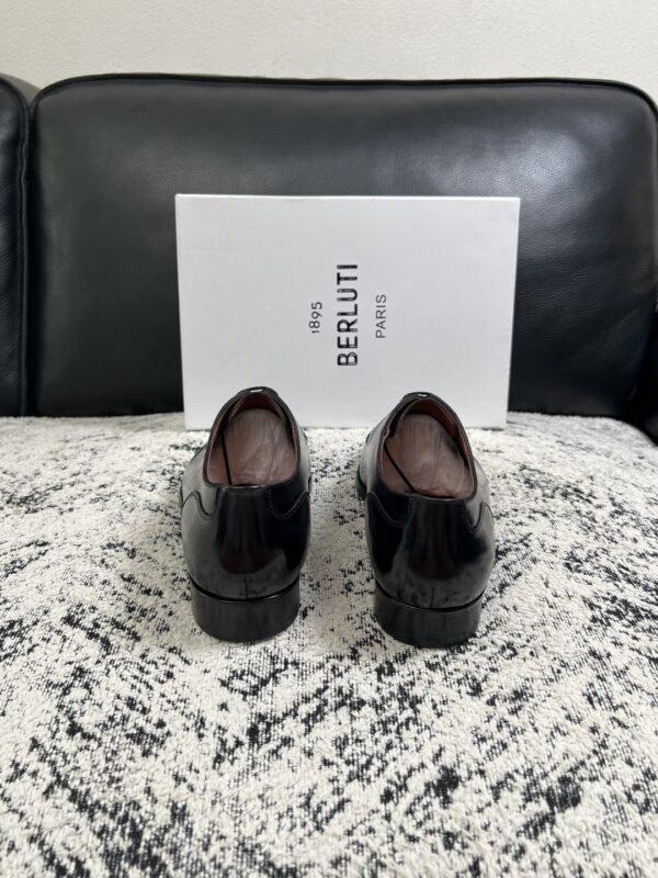 Black Venezia Leather Apron-Toe Derby Shoes