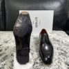Black Venezia Leather Apron-Toe Derby Shoes