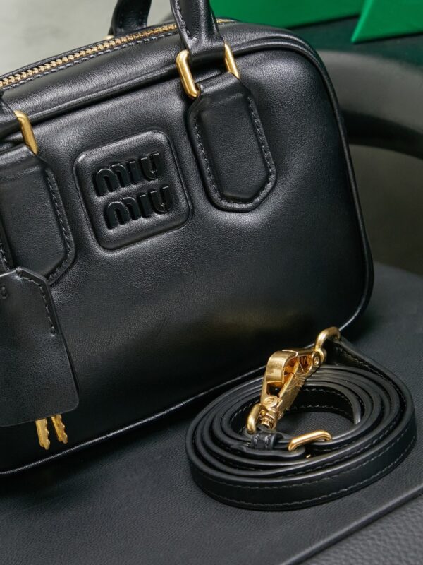 sy_no_D03C03934D934462141AD8A24D118F9C_7 Miu Miu "Too Pretty" Bowling Bag – Small Leather Handbag / Crossbody Bag