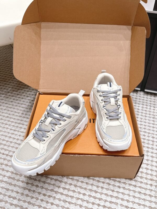 Louis Vuitton Men's Trainer Sneakers – Breathable Mesh Casual Sports Shoes with Chunky Soles