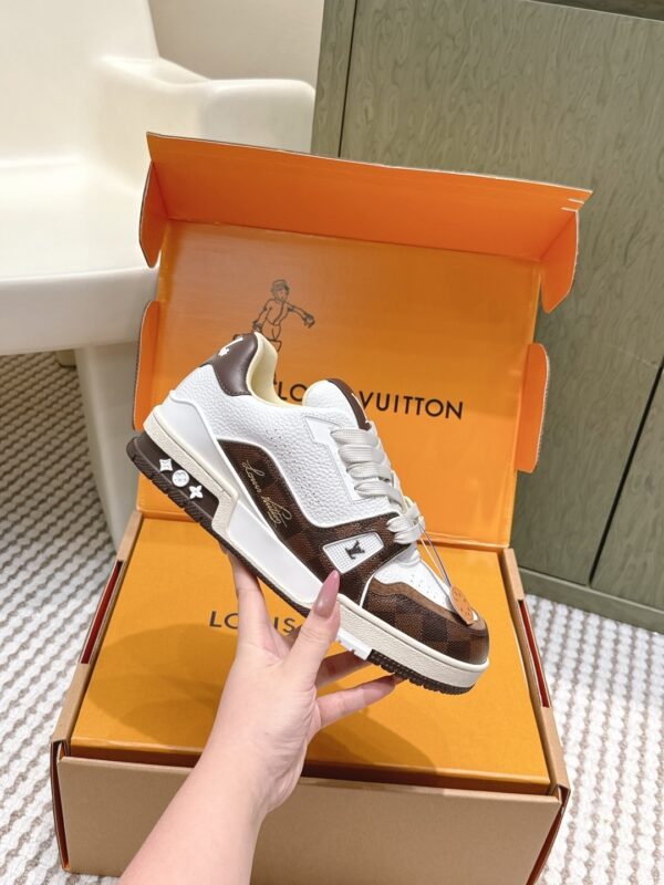 sy_no_D0B3CCA4AC486665965394F3870CA751_4 Louis Vuitton LV Trainer Brown & White Damier Ebene Sneakers