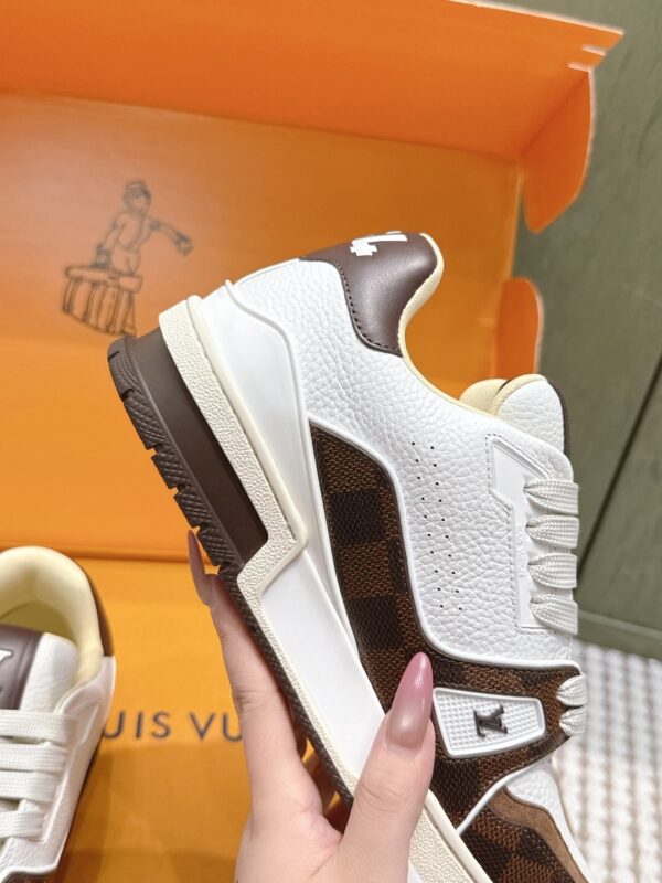 sy_no_D0B3CCA4AC486665965394F3870CA751_6 Louis Vuitton LV Trainer Brown & White Damier Ebene Sneakers