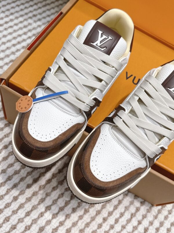 sy_no_D0B3CCA4AC486665965394F3870CA751_7 Louis Vuitton LV Trainer Brown & White Damier Ebene Sneakers