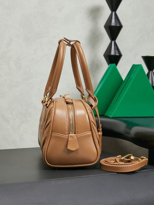 sy_no_D0DEB37D59E2382BE86B3F3BFE6B7E3F_2 Miu Miu Arcadie Matelassé Bowling Bag (Caramel)