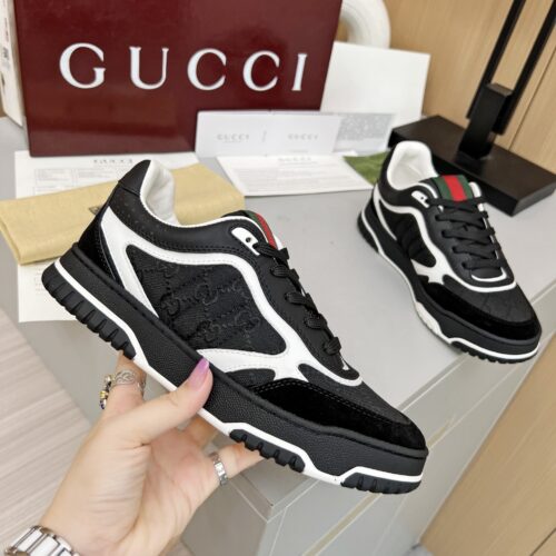 sy_no_D12A9D88730623556F3D6A1A823712FF_0 Black & White Monogram Retro Sneakers