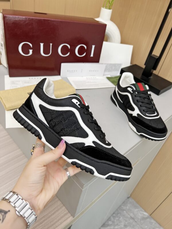 Black & White Monogram Retro Sneakers