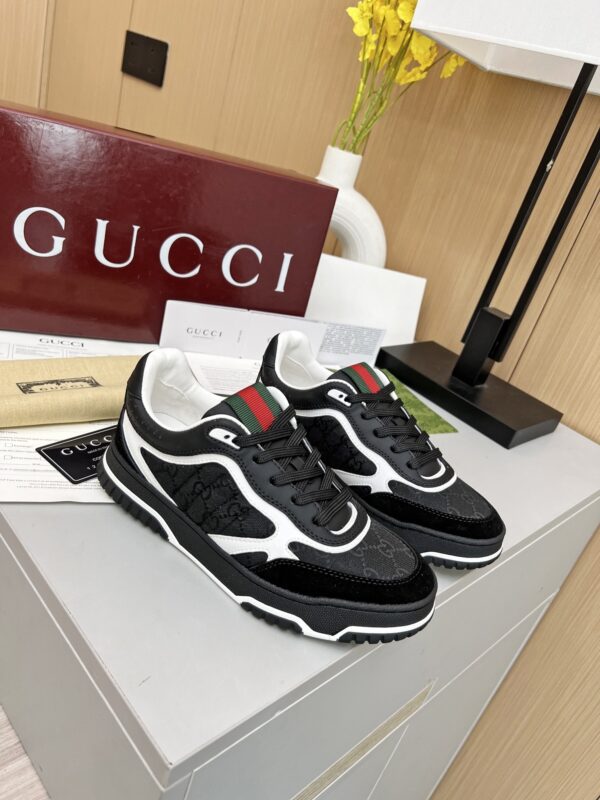 Black & White Monogram Retro Sneakers