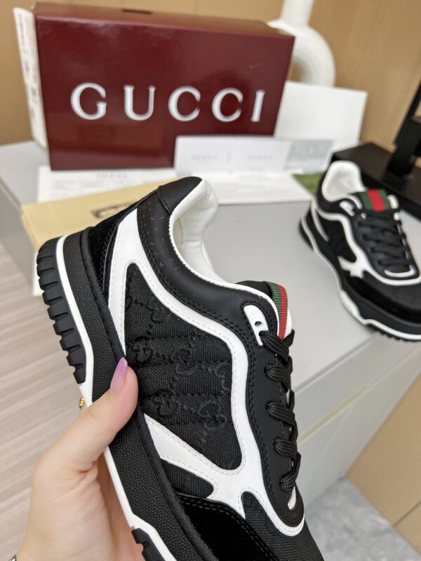 Black & White Monogram Retro Sneakers