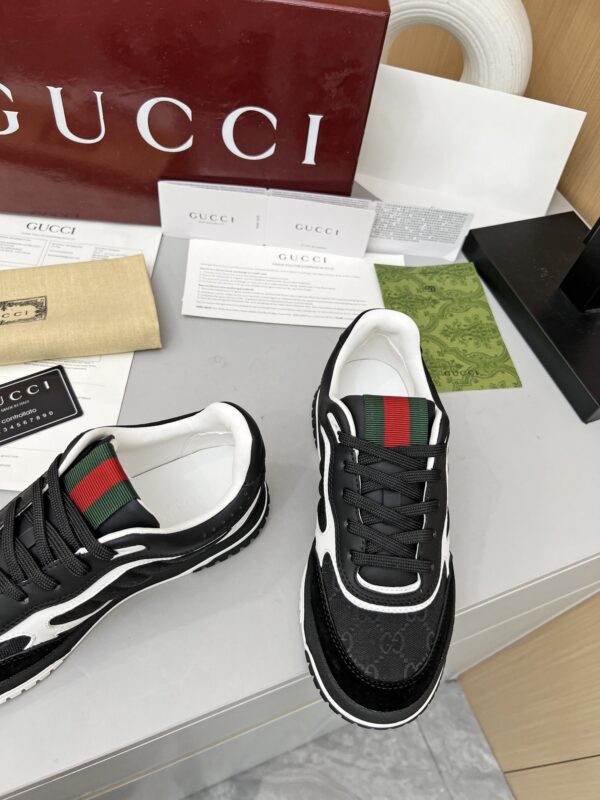 Black & White Monogram Retro Sneakers