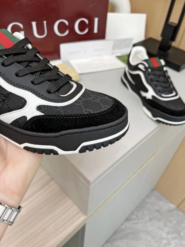 Black & White Monogram Retro Sneakers