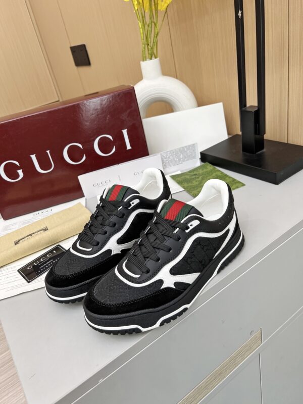 Black & White Monogram Retro Sneakers