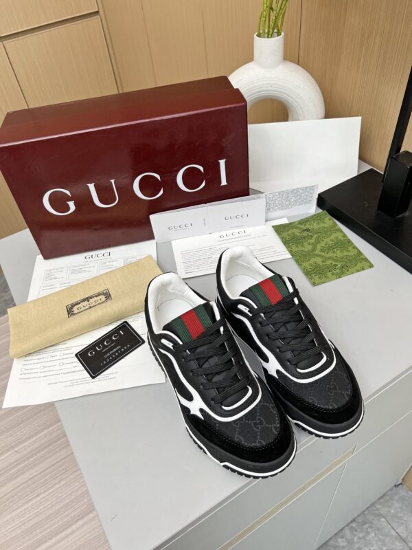 Black & White Monogram Retro Sneakers