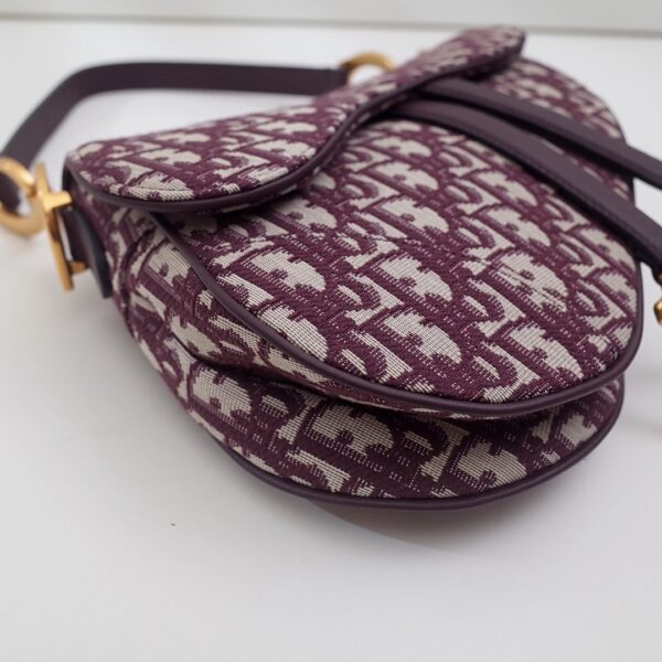 Saddle Bag – Burgundy Oblique Canvas