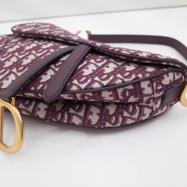 Saddle Bag – Burgundy Oblique Canvas