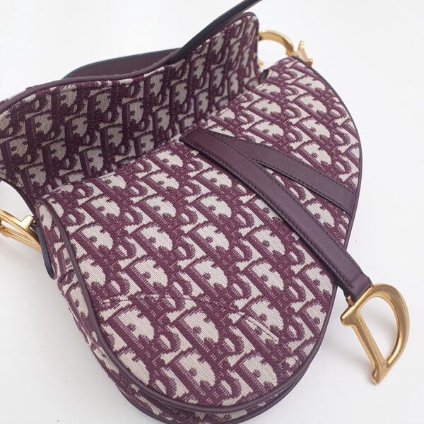 Saddle Bag – Burgundy Oblique Canvas