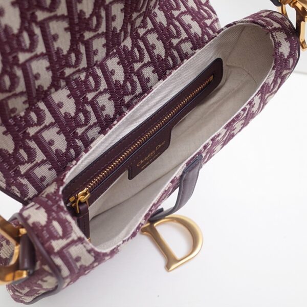 Saddle Bag – Burgundy Oblique Canvas