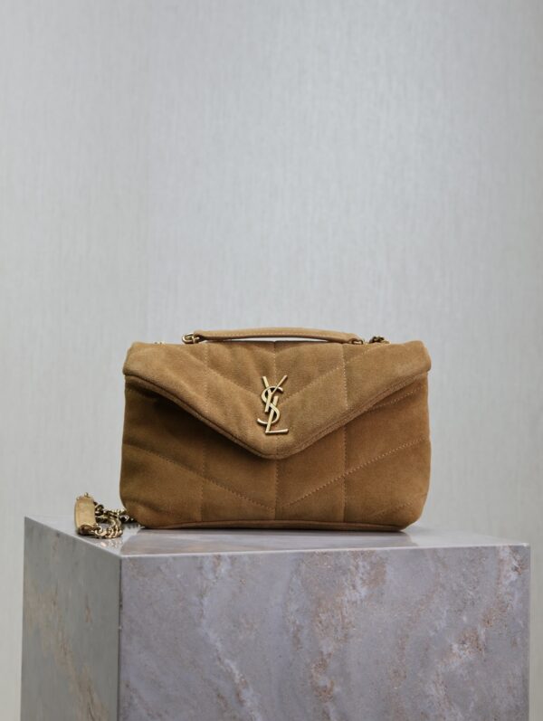 sy_no_D238128E13AD8870CF625507563ECEAF_0 YSL Loulou Mini Double-Chain Bag – Mustard Yellow Suede