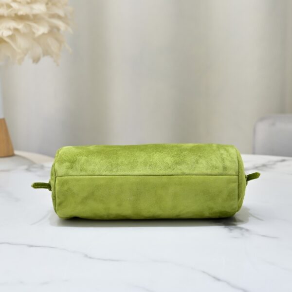 sy_no_D327A7DB1633C1890F9AD21C6DD3ABE2_3 Avocado Green Leather Cylindrical Underarm Shoulder Bag