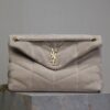 sy_no_D4A7F61AD1851505572F375E6C1F0C51_0 YSL Loulou 35cm Shoulder Bag – Light Gray Suede