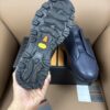 Navy Blue Textured Leather Vibram® Lug-Sole Slip-On Sneakers