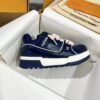 sy_no_D56E970951E478FC5B0B1AC07B1EE1EA_5 Louis Vuitton LV Skate Navy Blue Leather Retro Skate Sneakers