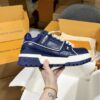 sy_no_D56E970951E478FC5B0B1AC07B1EE1EA_6 Louis Vuitton LV Skate Navy Blue Leather Retro Skate Sneakers
