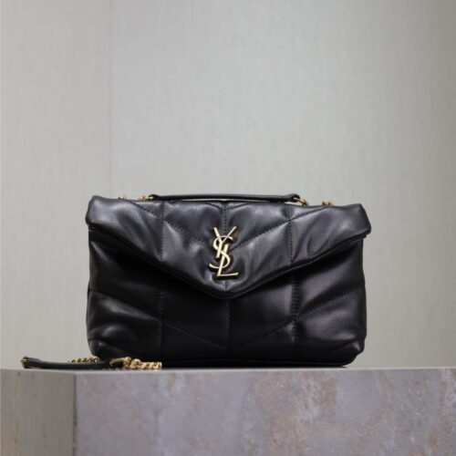 sy_no_D63E3263AD6BC59FB429329D9171EEA1_0 YSL Loulou Mini Double-Chain Bag – Black Lambskin
