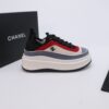 Blue, Red & Beige Suede Platform Chunky Sneakers